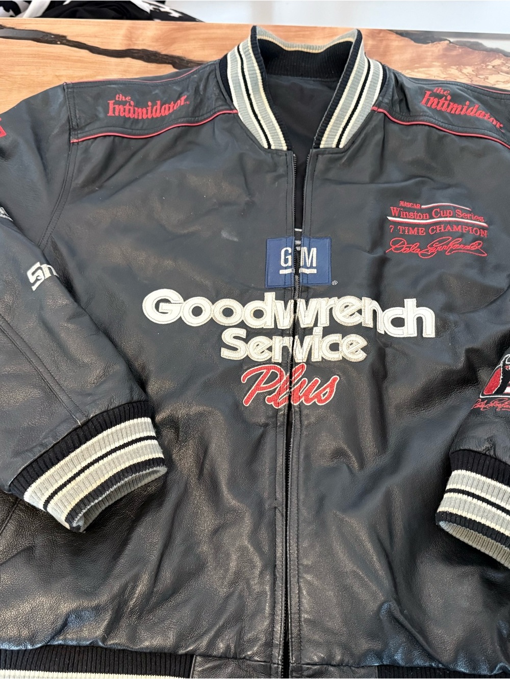 Goodwrench Service Plus Black Leather Racing Jacket